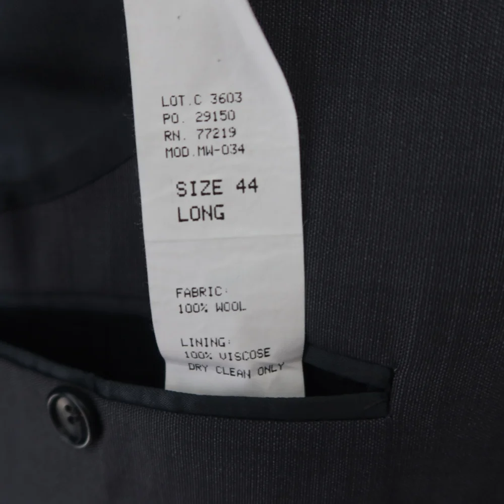 Pronto Uomo Grey Teal Suit Jacket Size 44 Long